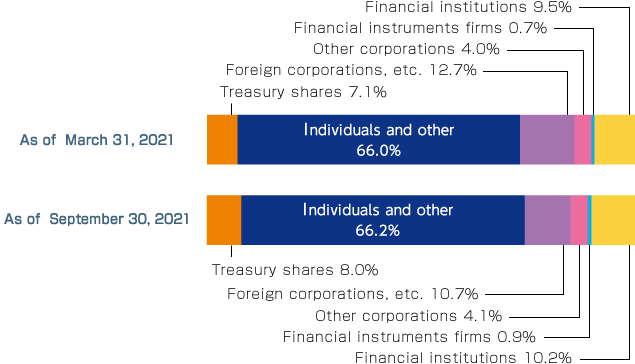 Share distribution by shareholder type